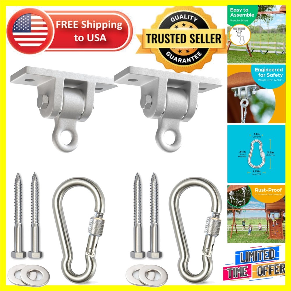 Durable Indoor/Outdoor Swing Hangers – Locking Snap Hooks for Safety – 300lb