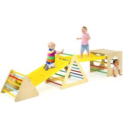Kids Indoor Triangle Climber Play Gym Set Playroom Toddler Activity Ladder Ramp