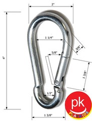 SwingSet 2⅜” Spring Clip, Snap Hook, Swing set Hardware Porch parachute clip (2)