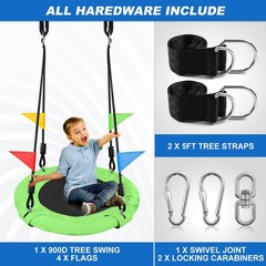 24″ Kids Tree Swing – Outdoor Small Saucer Swings with 900D Oxford Fabric, Ba…