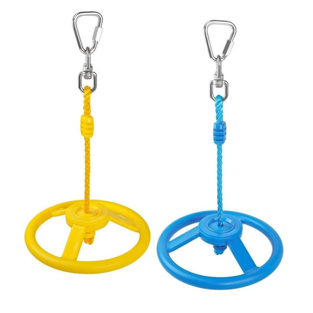 2-Pack Ninja Wheel Obstacle for Kids – 360° Rotatable Swing Monkey Wheel for …