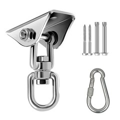 Hammock Hanging Kit, Stainless Steel Hammock Hooks Heavy Duty Hardware 360°Ro…