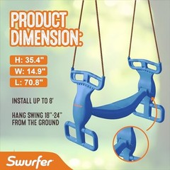 Glider Swing for Kids – Outdoor Dual Swingset for Backyard Blue/Orange