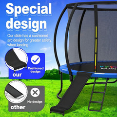 Trampoline Ladder and Slide Kit – Universal 3 Steps Stair Slide with Buffer, Eas
