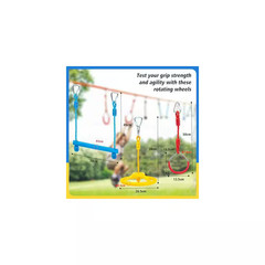Ninja Warrior Obstacle Course Attachments 2 Monkey Bars 2 Warrior Wheels 7 Rings