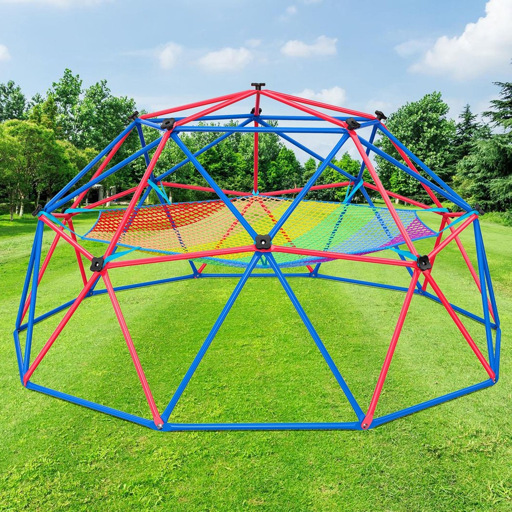Hapfan Climbing Dome 10FT w/Climbing Cargo Net Jungle Gym Birthday Gift for Kids