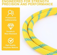 1/2in x 150ft Arborist Rope – 9000lb Breaking Strength Static Climbing Line, Pol