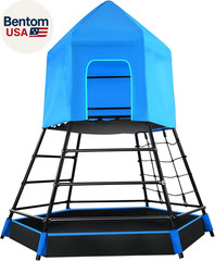 Jungle Gym with Platform and Tent, Climbing Toys with Monkey Bars for Kids, Meta