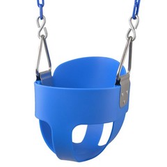 Toddler Swing, Full Bucket Baby Swing Seat & Iron Chains (Blue)