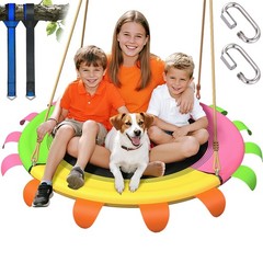 40″ Tree Swing for Kids Outdoor 600lb Weight Capacity, Saucer Swing with Adj…