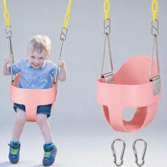 DECORLIFE Toddler Swing High Back Full Bucket Baby Seat 330lb Capacity, Pink