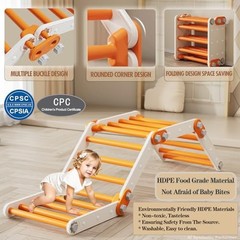 Toddler Climbing Gym Indoor, Foldable Pikler Triangle Set () | Indoor Orange