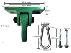 Heavy Duty Green Swing Hangers with Screws & Bolts – 5000 lb Capacity, 2 Pack fo