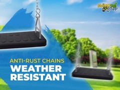 SWING SET STUFF INC. RUBBER MEGA FLAT SEAT 5.5 FT. UNCOATED CHAIN (BLACK) 0312