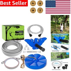 Backyard Zip Line Kit 98ft for Kids Adults, Includes Swing Brake Trolley