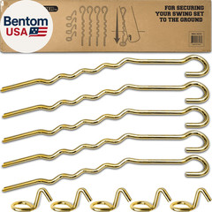 MSC-5272 Metal Ground Anchor Kit for Swing Sets, Gold
