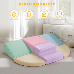 Foam Climbing Blocks for Toddlers: 6-Piece Soft PU Leather Set – Indoor Climbing