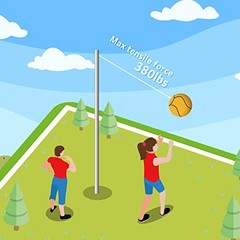 Rope for Tetherball，8.8ft Replacement Tetherball Rope and Clip for Kids Adult