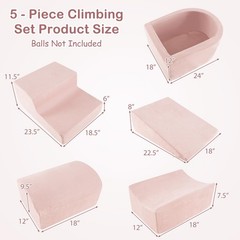 Climbing Toys for Toddlers, 5pc Foam Blocks & Ball Pit – Indoor Play Gym