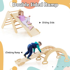 Pikler Triangle Set 7 in 1 Climbing Toys for Toddlers 1-3 inside Foldable Wood M