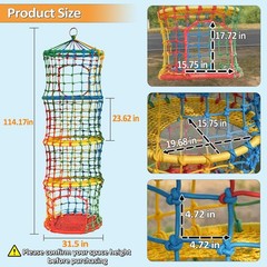 Climbing Rope Ladder for Kids with Saucer for Indoor or Outdoor (4-Tier)