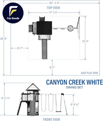 Backyard Discovery Canyon Creek White Cedar Wood Swing Set with Wave Slide