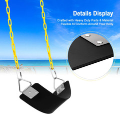 Swing Set, Seat with 66 Inch Anti-Rust Chains Thermoplastic Coated, Support 250L