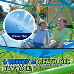 Zupapa 10FT Climbing Dome with Hammock, Jungle Gym, 1200LBS, Cyan&Green