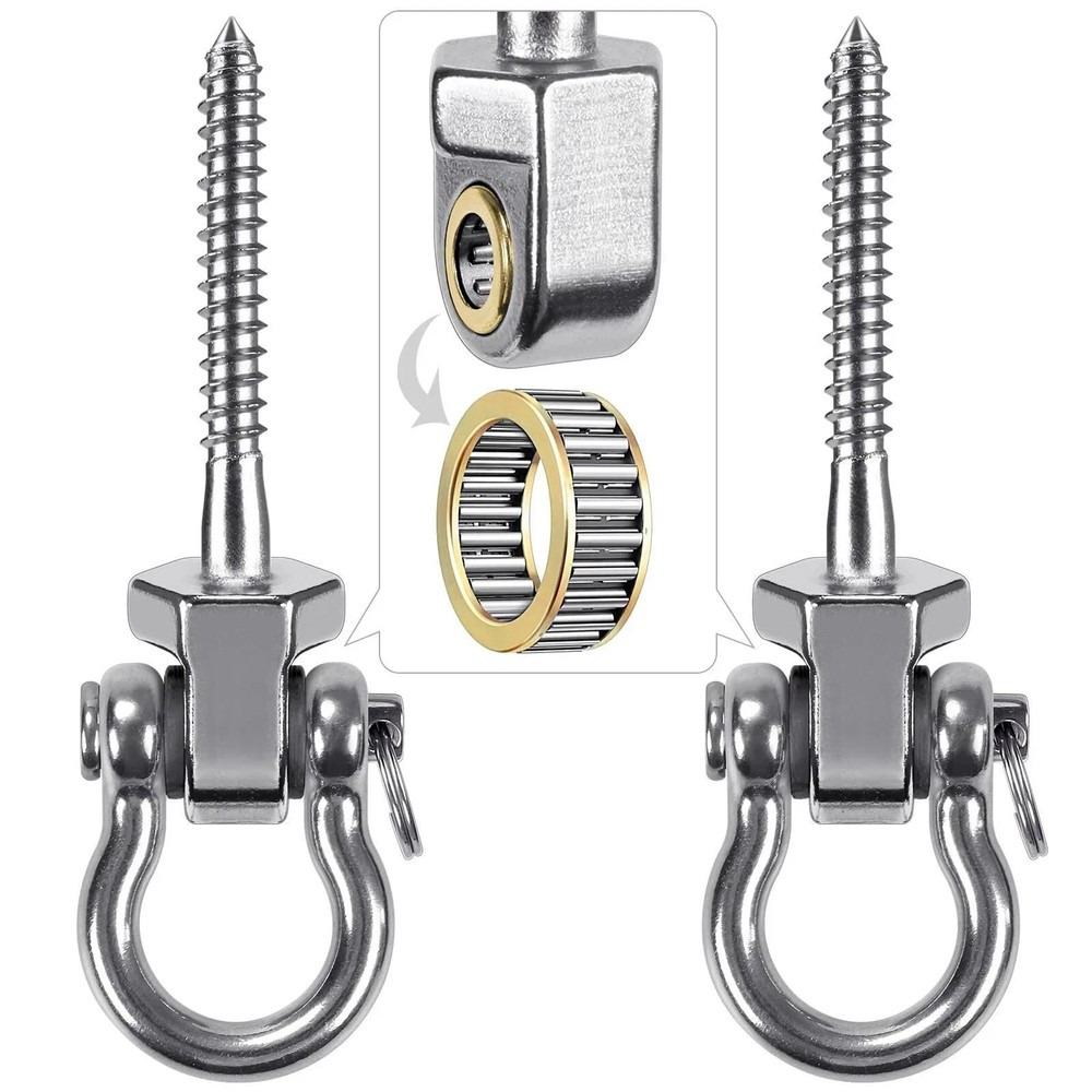 2 Pack Heavy Duty Stainless Steel Swing Hangers with Bearings for Porch, Patio
