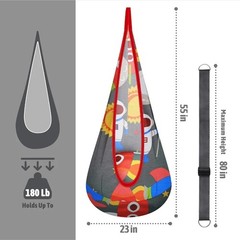 GARIG Pod Swing for Kids, Hanging Pod Swing Seat with Inflatable Pillow