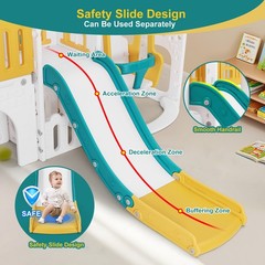10in1 Toddler Slide Swing Playset Climber w/Playhouse Playground Indoor Outdoor