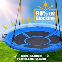 40 Inch Blue Saucer Tree Swing Set for Kids Adults Waterproof Flying Swing Seat