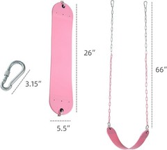 Pink Swing Seat – Heavy Duty Chain Plastic Coated – Playground Swing Set Acce…