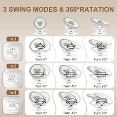 3-in-1 Baby Swing for Infants with Motion Detection, Electric Baby Swing with 3