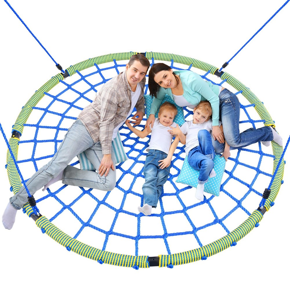 60″ Large Spider Web Saucer Tree Swing for Kids & Adults, 750Lbs Heavy Duty Outd