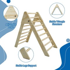 Wooden Foldable Climbing Triangle Ladder Montessori Play Gym for Kids 1-7 y.o.