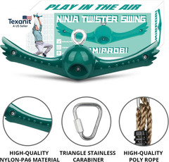 Swing Spins Set: 360° Handle Twist-Spin Flips Toy – Slackline Attachments Activa