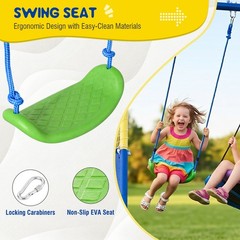 5-in-1 Kids Swing Set with Saucer Swing, Belt Swing, Basketball Hoop for Toddler