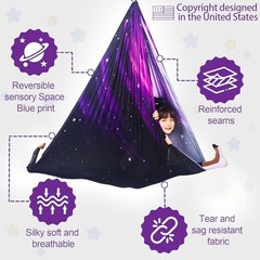 Sensory Swing for Kids Indoor and Outdoor Therapy Cuddle Swing Space Purple