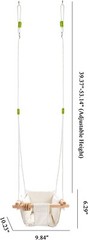 MLIAN Natural Wood and Canvas Baby Swing & Seat Chair for ages 6-36 Months