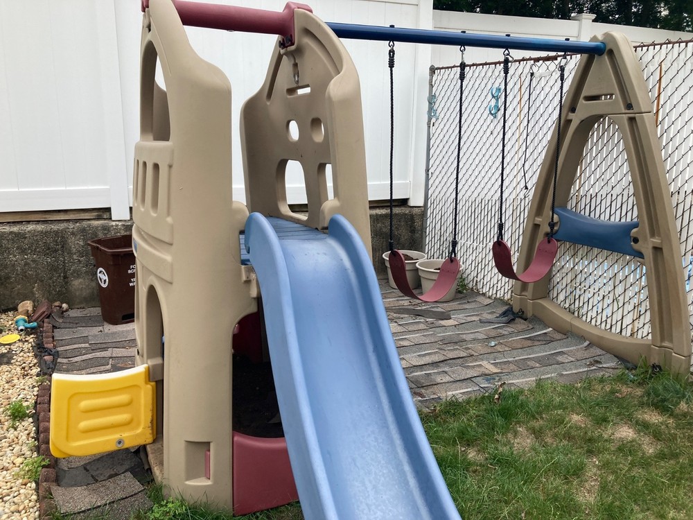 Naturally Playful Playhouse Climber Swing Extension Playset w Clubhouse Slide