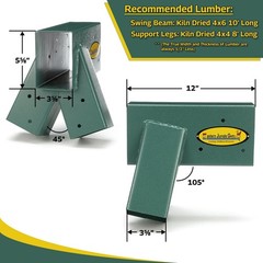 Eastern Jungle Gym Easy 1-2-3 A-Frame 2 Brackets for Swing Set with All Mount…