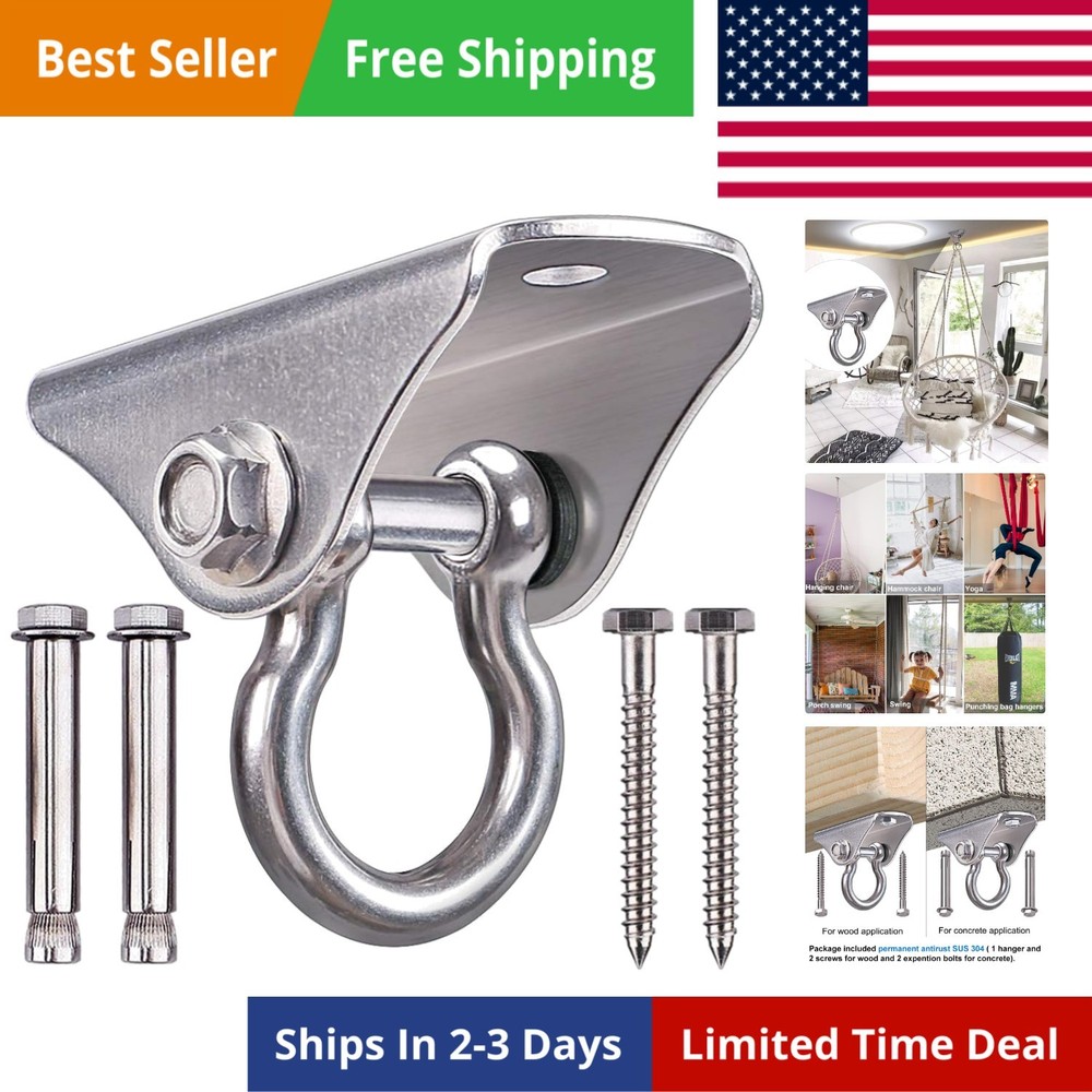 Heavy Duty 180° Swing Hangers, Stainless Steel Screw Bracket, 1600 LB Cap…