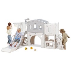 Toddler Slide Set, 8 in 1 Kids Slide with Climber, Indoor Outdoor Slide for 1-3