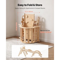 Uimoso 9-in-1 Wooden Toddler Climbing Set with Cars and Triangle Design