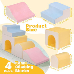 Large Climbing Toys for 1 Year Old, 4-Piece Toddler Climbing Toys Indoor, Soft P