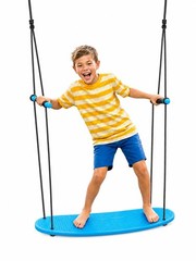 Swurfer Kick Stand Up Tree Swing, Outdoor Swingset for Kids with Blue, Blue