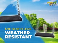 SWING SET STUFF INC. SMALL MEGA FLAT SEAT 5.5 FT UNCOATED CHAIN (BLACK) 0313