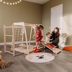 Indoor Jungle Gym 8 in 1 Montessori Climbing Set Toddler Playground Swing Slide
