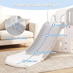 Toddler Slide, 9 in 1 Kids Indoor Outdoor Playground with Climber Basketball …